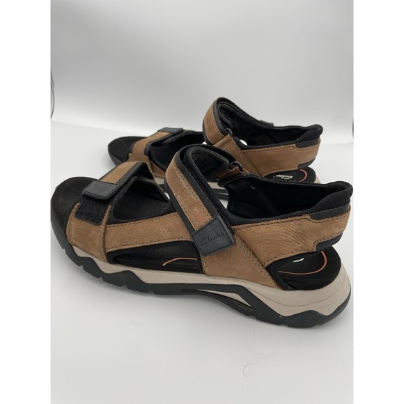 Clarks Wave Walk Sandals Mens Size 12 Black Tan Wave 2.0 Jump Summer Water - Picture 1 of 8